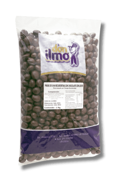 Pasas de uva cubiertas con chocolate con leche